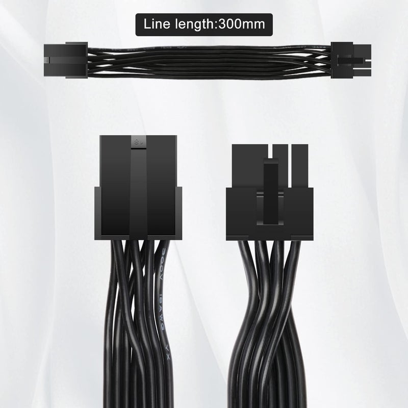 J&D 8 Pin PCI Express Power Extension Cable (2 Pack), Durable PCIe Power Extension Cable, 12 inch - Image 5